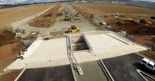  BWWA entry bridge constructed with geopolymer concrete on composite beams being monitored by CIES.